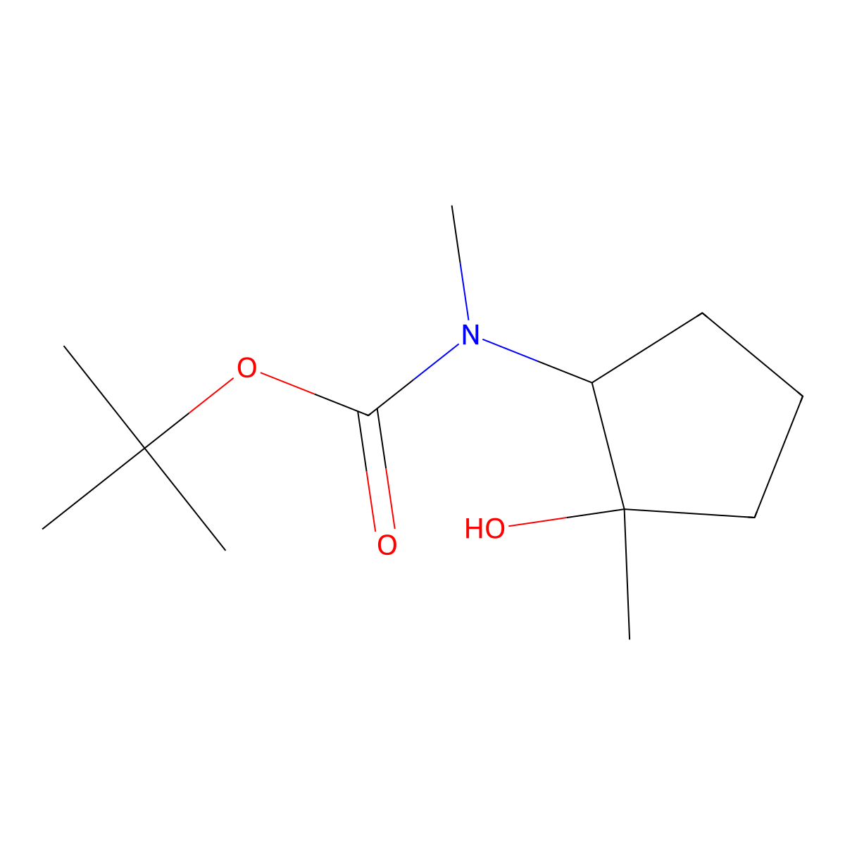 tert-butyl N-(2-hydroxy-2-methylcyclopentyl)-N-methylcarbamate molecular structure, CAS 2770555-20-7