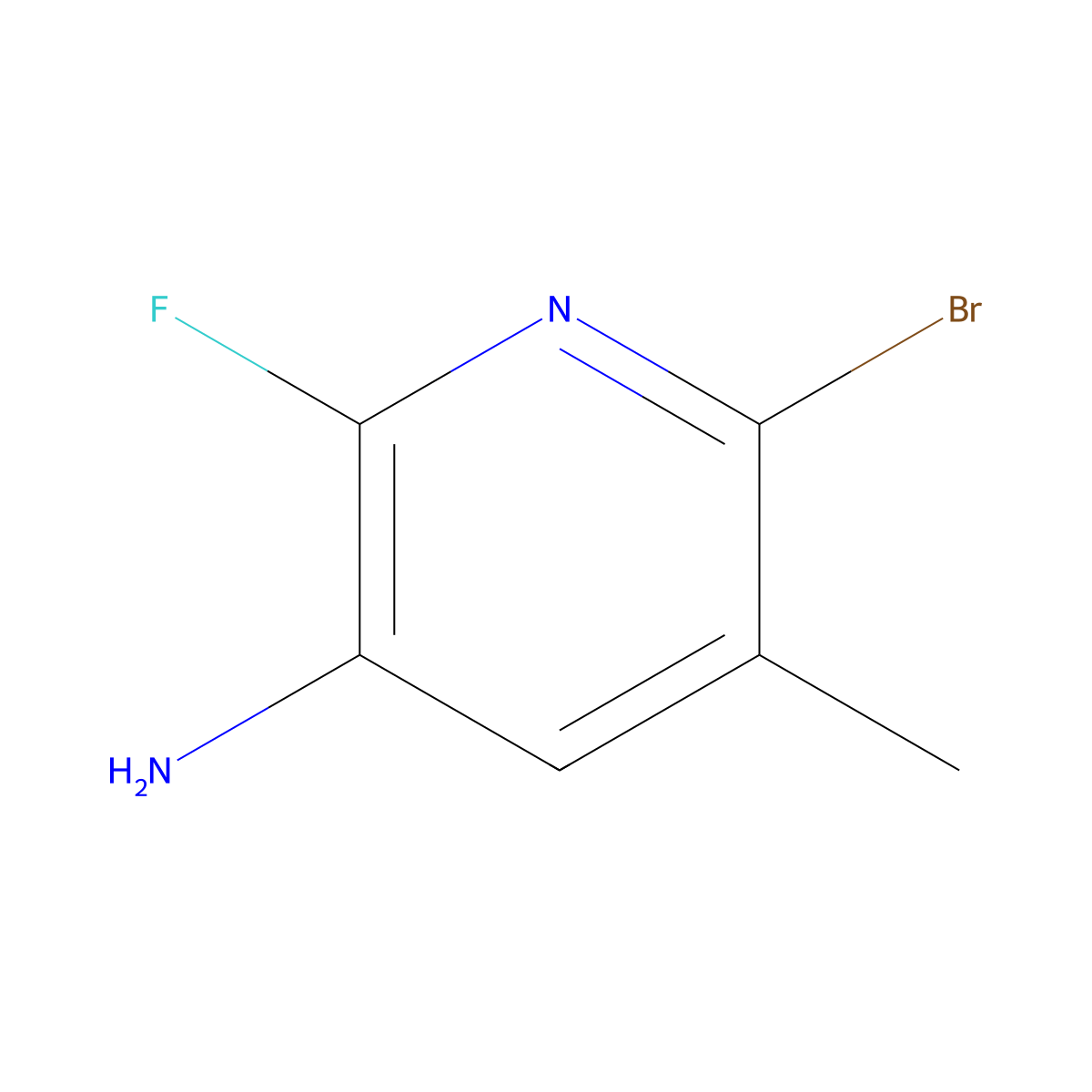 6-Bromo-2-fluoro-5-methylpyridin-3-amine molecular structure, CAS 2770555-21-8