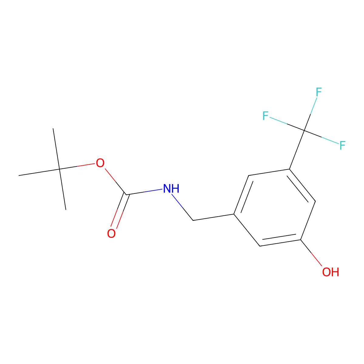 tert-butyl N-{[3-hydroxy-5-(trifluoromethyl)phenyl]methyl}carbamate molecular structure, CAS 2770555-45-6