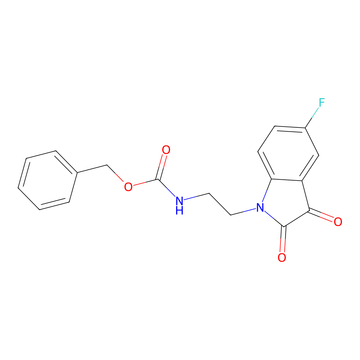 benzyl N-[2-(5-fluoro-2,3-dioxo-2,3-dihydro-1H-indol-1-yl)ethyl]carbamate molecular structure, CAS 2770555-48-9