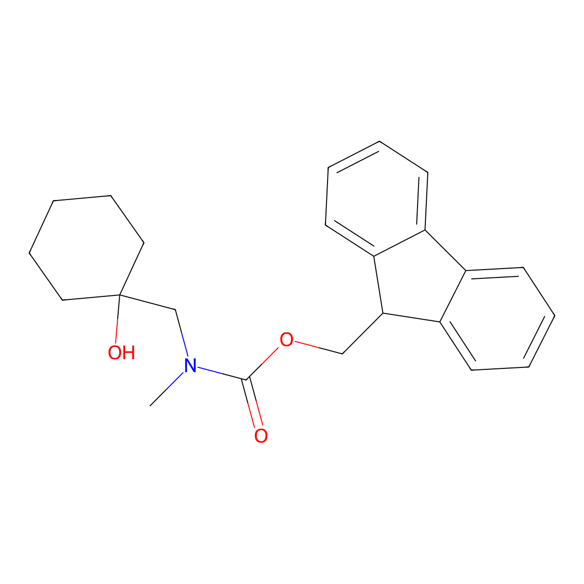 (9H-fluoren-9-yl)methyl N-[(1-hydroxycyclohexyl)methyl]-N-methylcarbamate molecular structure, CAS 2770555-82-1