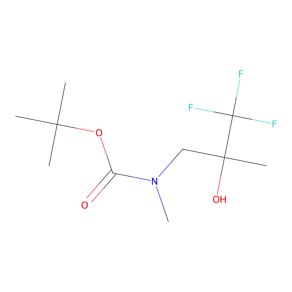 tert-butyl N-methyl-N-(3,3,3-trifluoro-2-hydroxy-2-methylpropyl)carbamate molecular structure, CAS 2770555-84-3