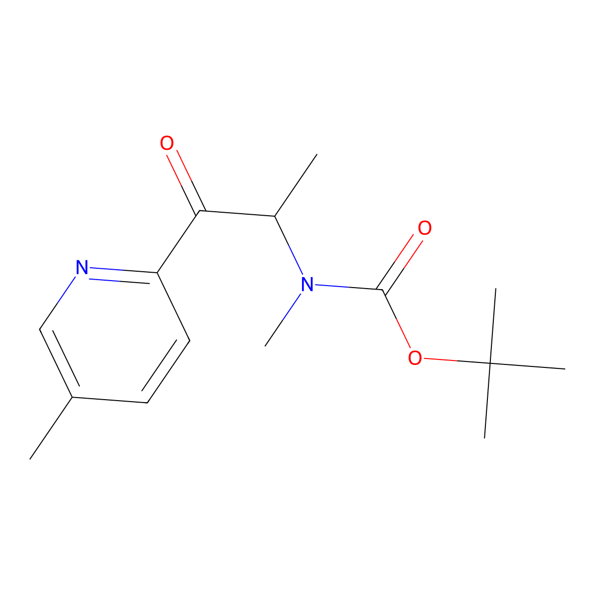 tert-butyl N-methyl-N-[1-(5-methylpyridin-2-yl)-1-oxopropan-2-yl]carbamate molecular structure, CAS 2770555-86-5