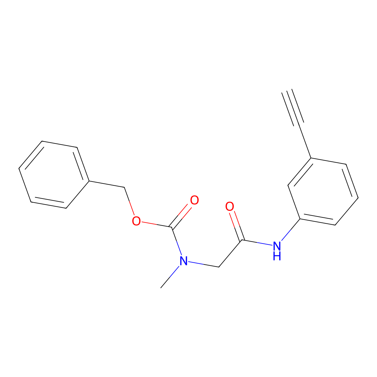 benzyl N-{[(3-ethynylphenyl)carbamoyl]methyl}-N-methylcarbamate molecular structure, CAS 2770555-95-6