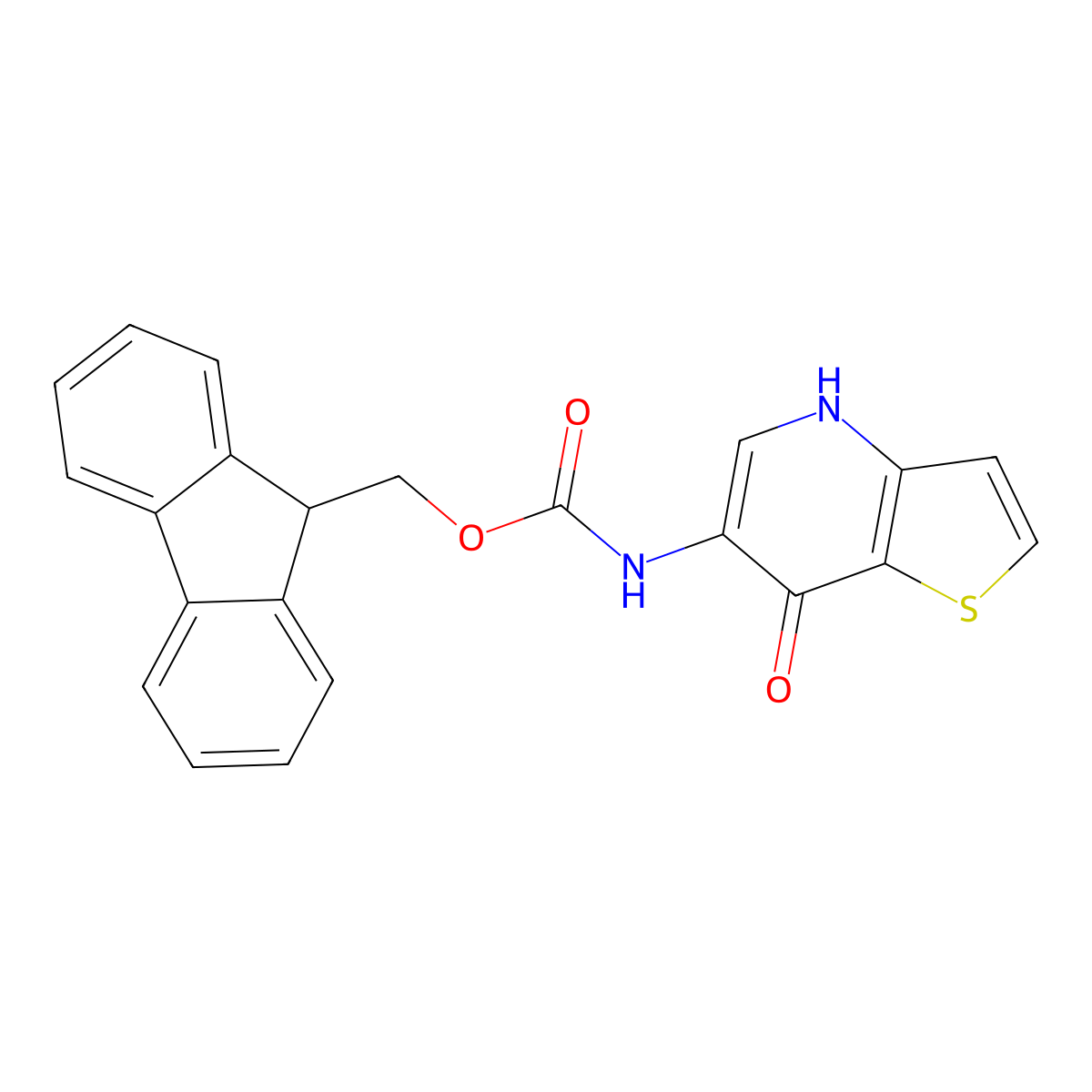 (9H-fluoren-9-yl)methyl N-{7-hydroxythieno[3,2-b]pyridin-6-yl}carbamate molecular structure, CAS 2770555-97-8