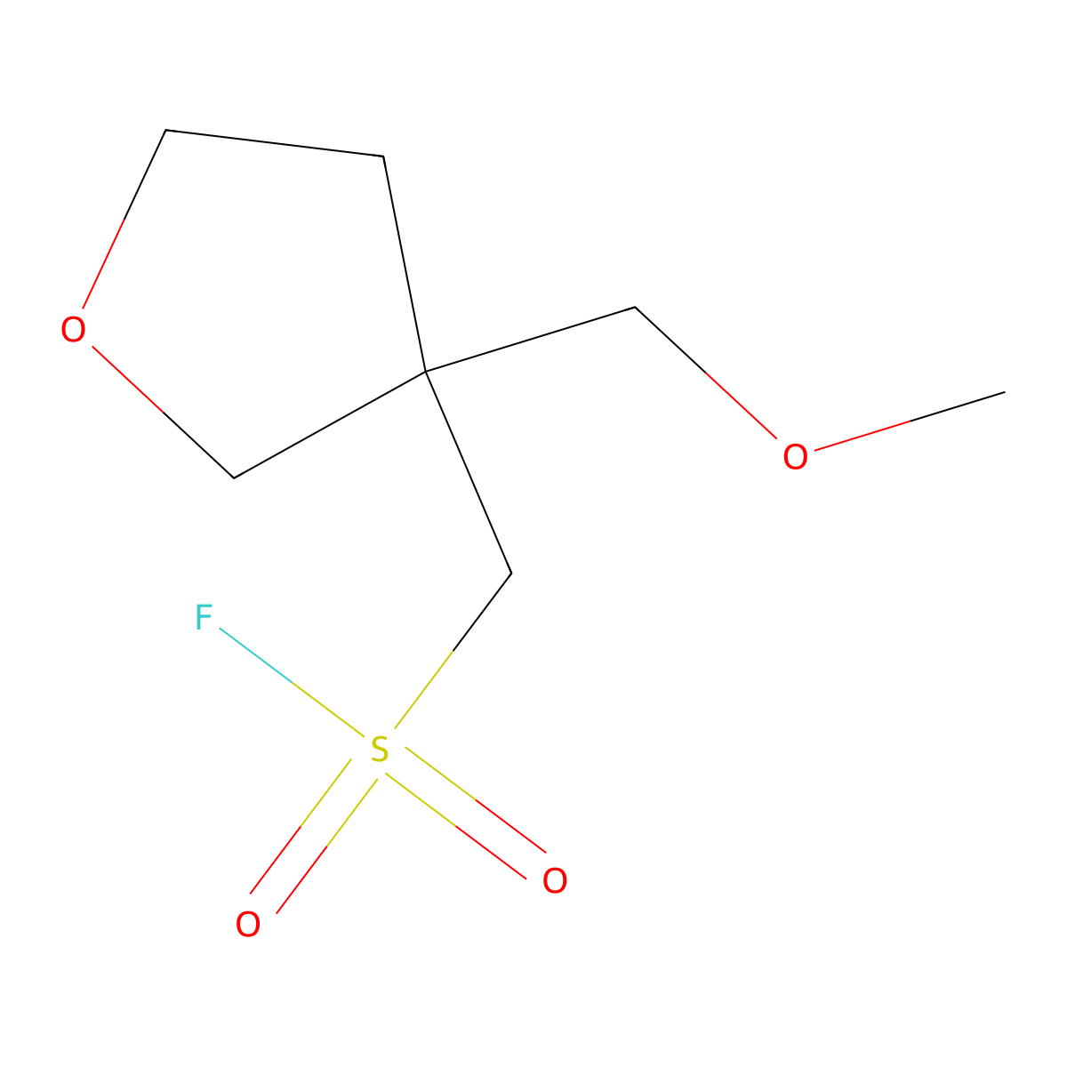 [3-(Methoxymethyl)oxolan-3-yl]methanesulfonyl fluoride molecular structure, CAS 2770556-17-5