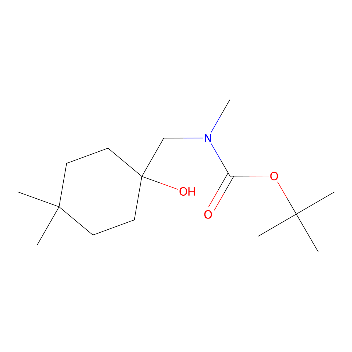 tert-butyl N-[(1-hydroxy-4,4-dimethylcyclohexyl)methyl]-N-methylcarbamate molecular structure, CAS 2770556-19-7
