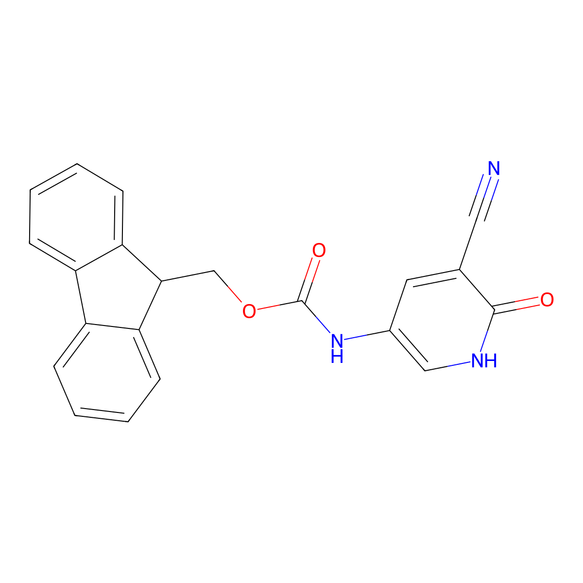 (9H-fluoren-9-yl)methyl N-(5-cyano-6-hydroxypyridin-3-yl)carbamate molecular structure, CAS 2770556-21-1