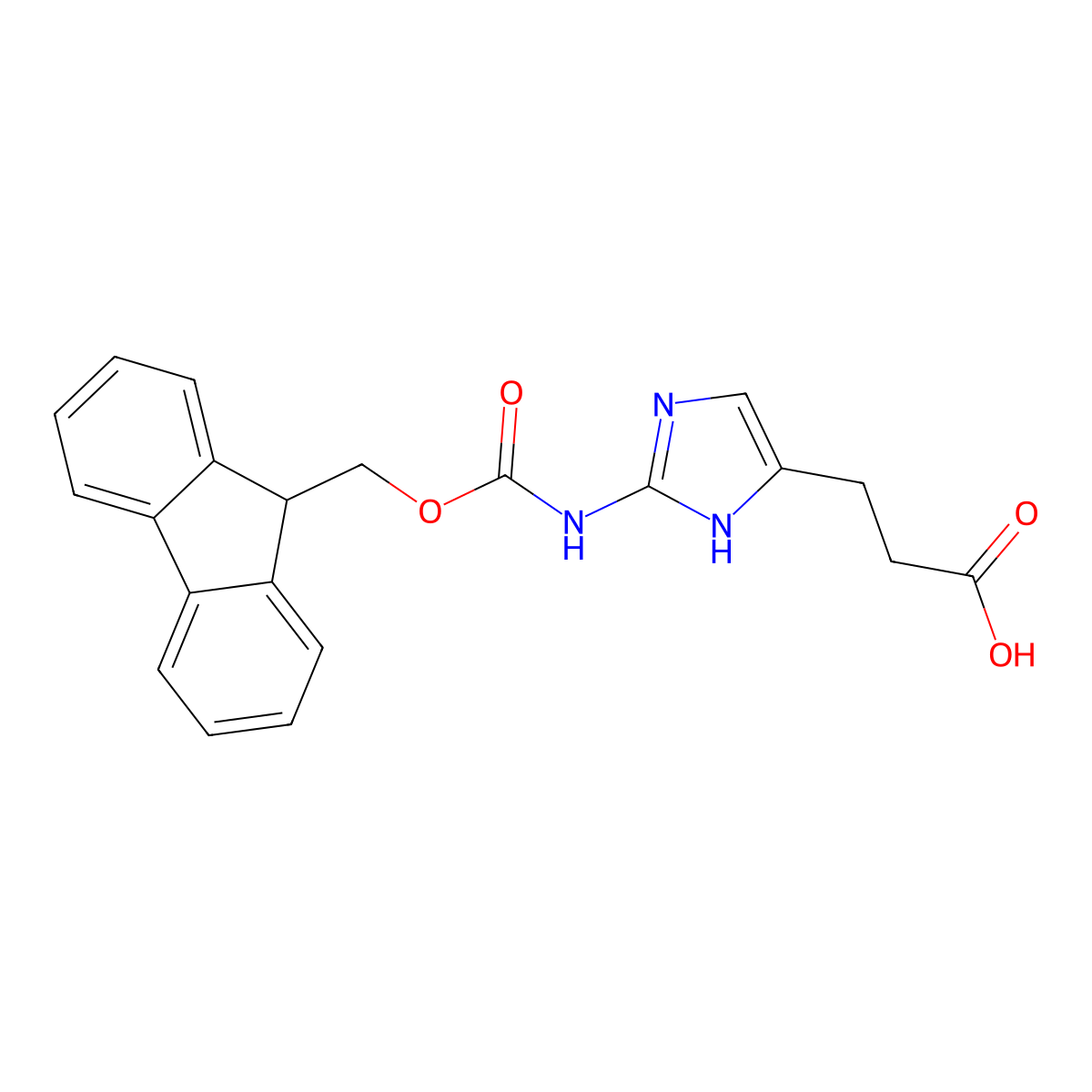 3-[2-({[(9H-fluoren-9-yl)methoxy]carbonyl}amino)-1H-imidazol-4-yl]propanoic acid molecular structure, CAS 2770556-31-3