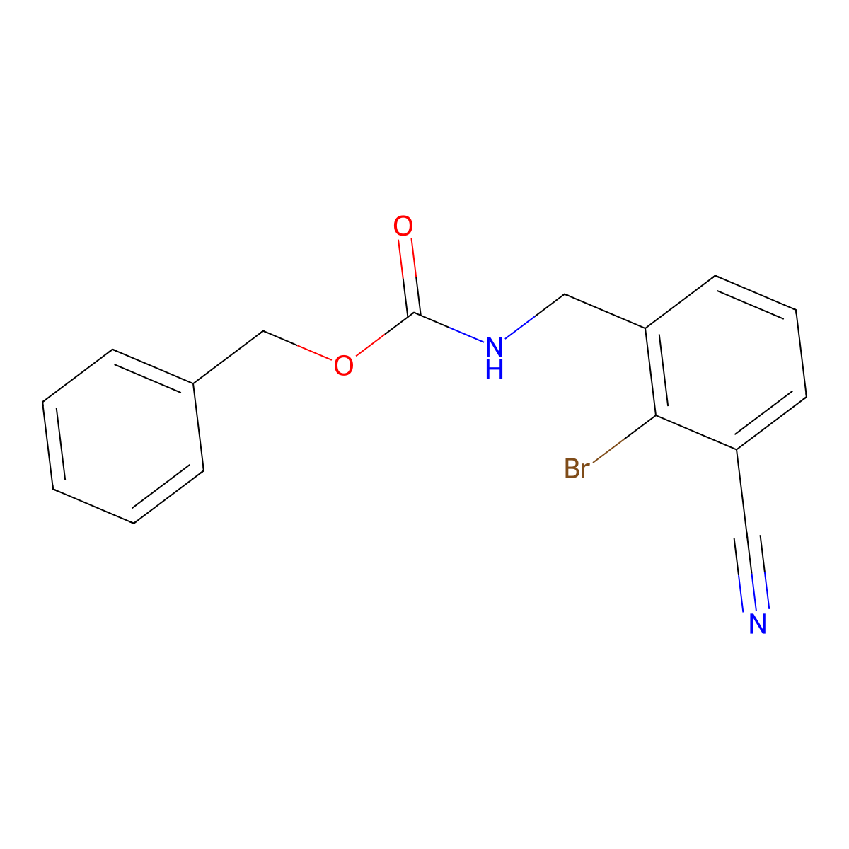 benzyl N-[(2-bromo-3-cyanophenyl)methyl]carbamate molecular structure, CAS 2770556-64-2