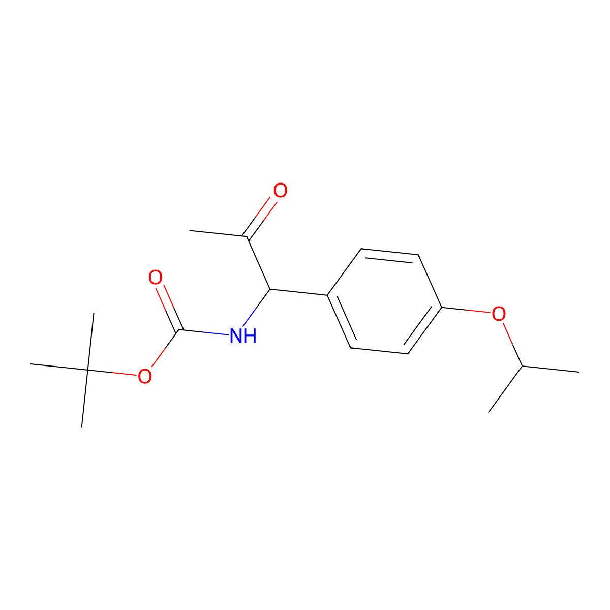 tert-butyl N-{2-oxo-1-[4-(propan-2-yloxy)phenyl]propyl}carbamate molecular structure, CAS 2770556-71-1