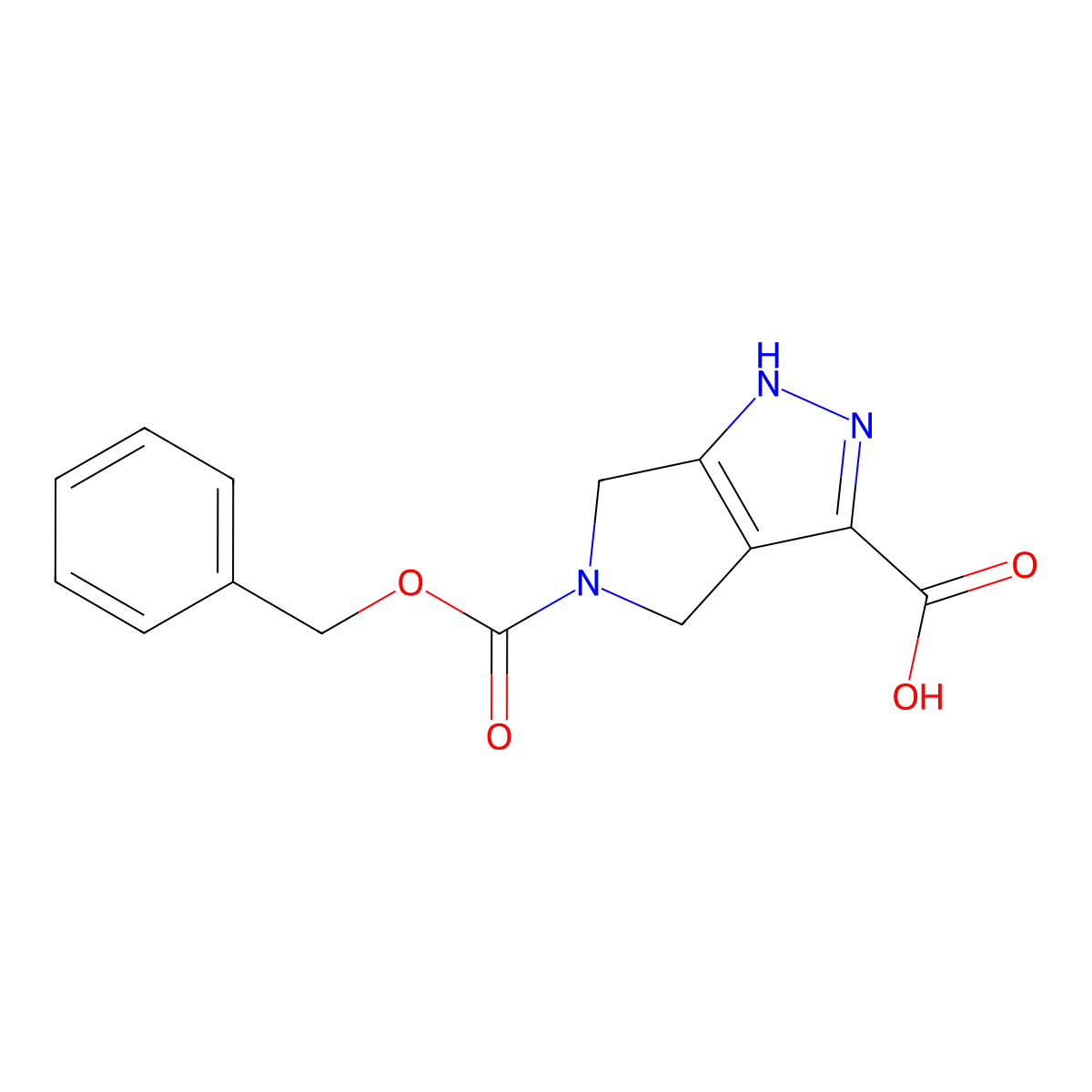 5-[(benzyloxy)carbonyl]-2H,4H,5H,6H-pyrrolo[3,4-c]pyrazole-3-carboxylic acid molecular structure, CAS 2770556-85-7