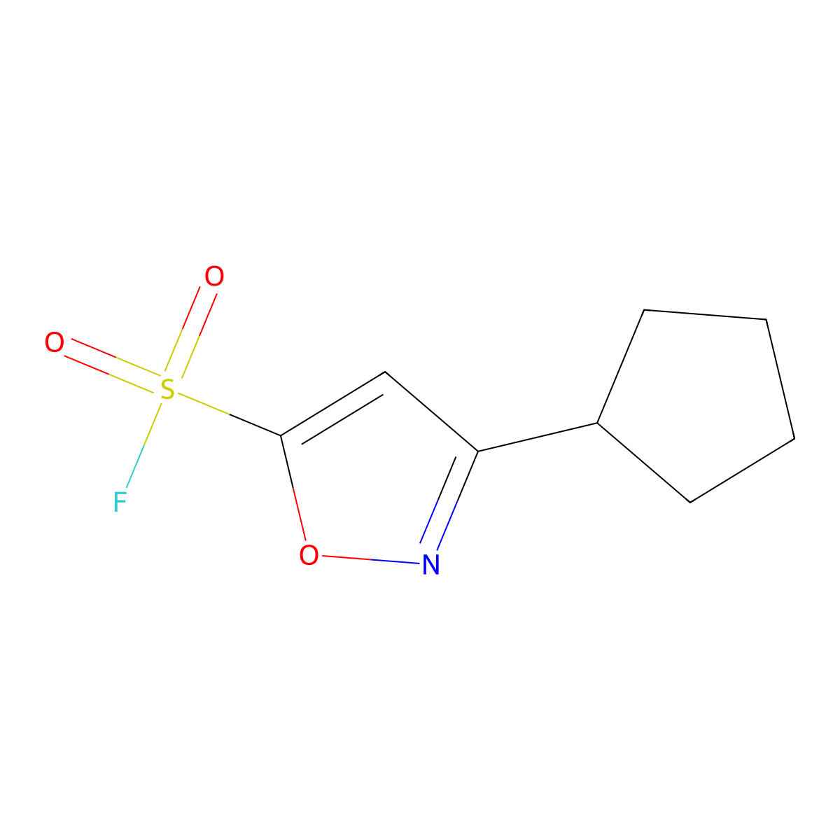 3-Cyclopentyl-1,2-oxazole-5-sulfonyl fluoride molecular structure, CAS 2770557-11-2
