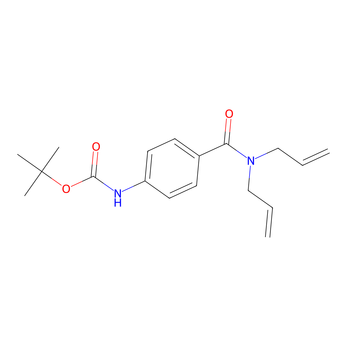 tert-butyl N-{4-[bis(prop-2-en-1-yl)carbamoyl]phenyl}carbamate molecular structure, CAS 2770557-12-3