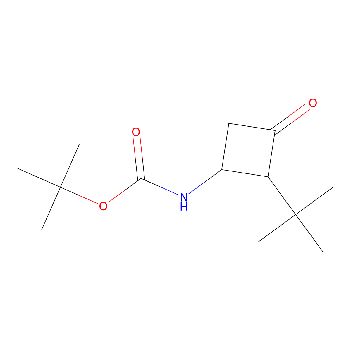 tert-butyl N-(2-tert-butyl-3-oxocyclobutyl)carbamate molecular structure, CAS 2770557-15-6