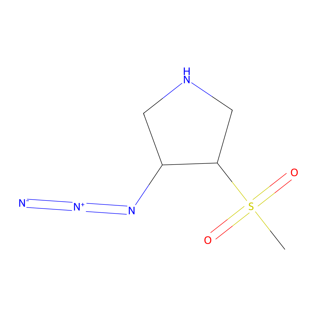 3-Azido-4-methanesulfonylpyrrolidine molecular structure, CAS 2770557-31-6