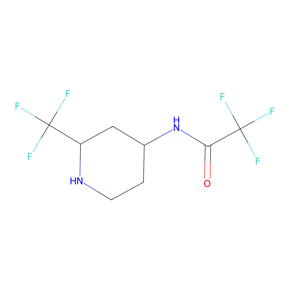 2,2,2-trifluoro-N-[2-(trifluoromethyl)piperidin-4-yl]acetamide molecular structure, CAS 2770557-35-0