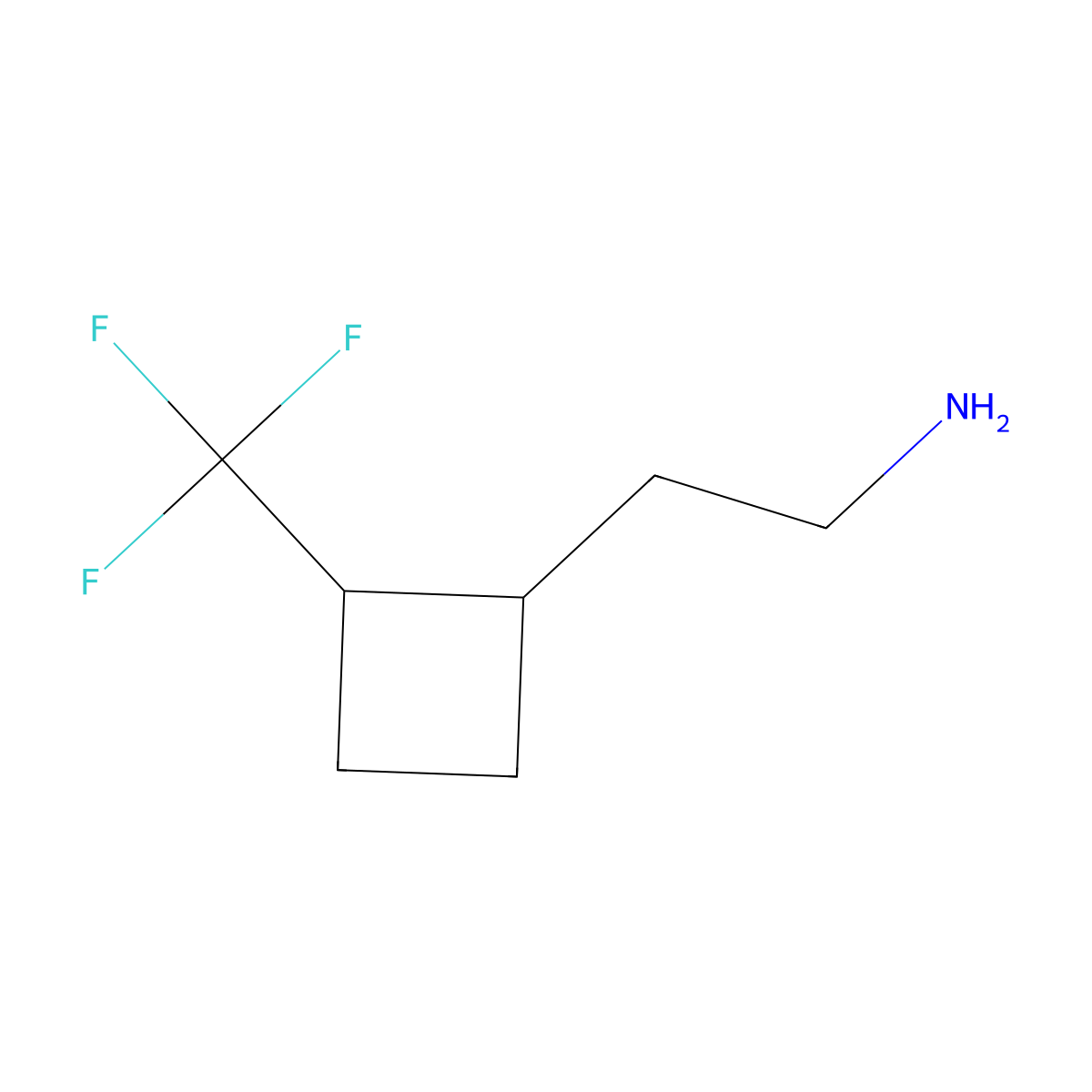 2-[2-(Trifluoromethyl)cyclobutyl]ethan-1-amine molecular structure, CAS 2770557-36-1