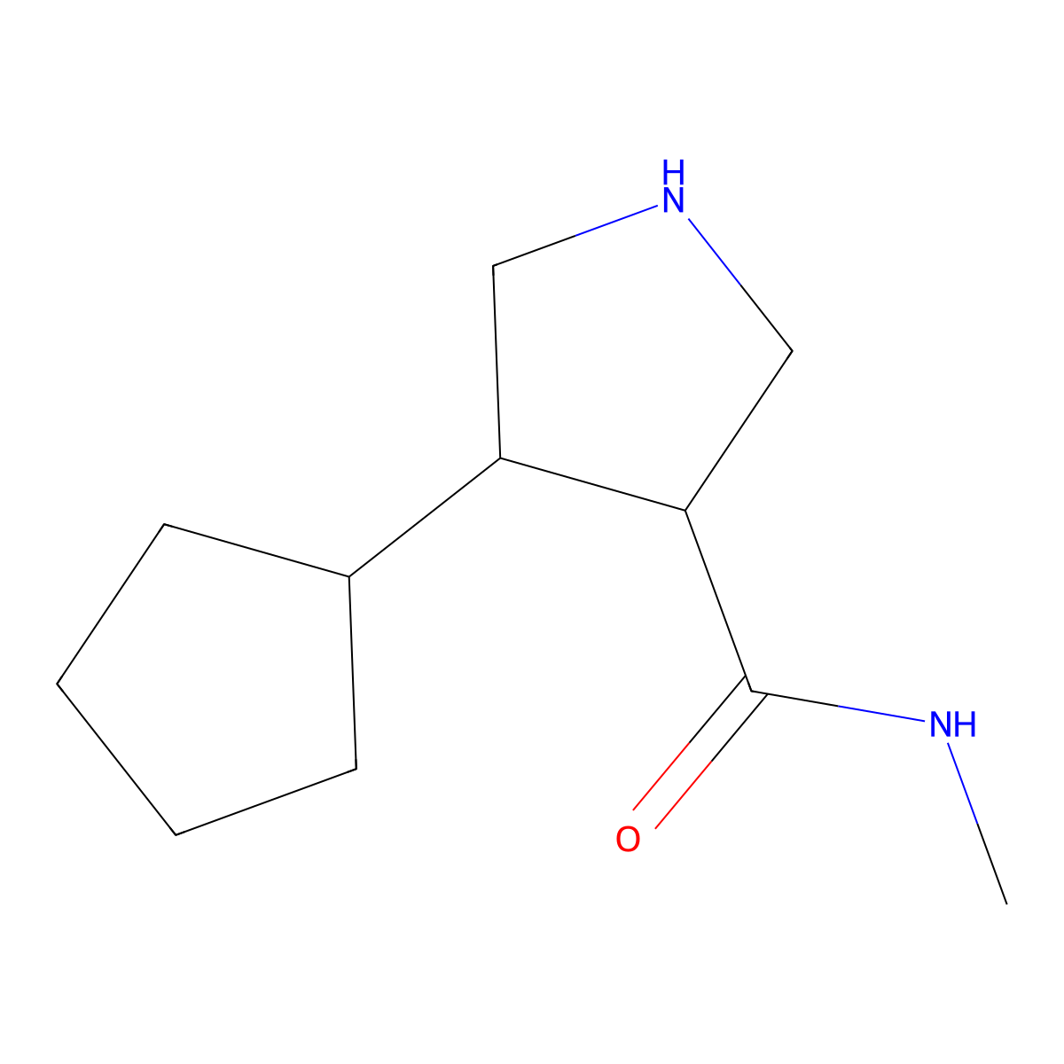 4-cyclopentyl-N-methylpyrrolidine-3-carboxamide molecular structure, CAS 2770557-56-5
