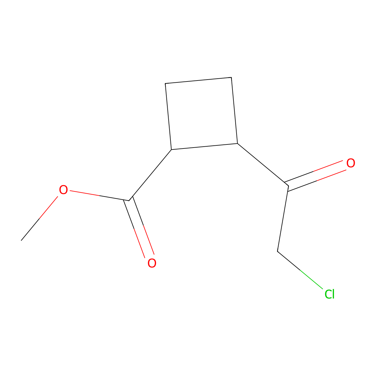 Methyl 2-(2-chloroacetyl)cyclobutane-1-carboxylate molecular structure, CAS 2770557-59-8