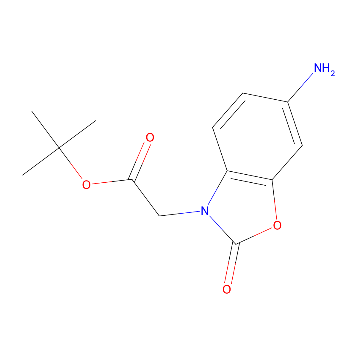 Tert-butyl2-(6-amino-2-oxo-2,3-dihydro-1,3-benzoxazol-3-yl)acetate molecular structure, CAS 2770557-83-8
