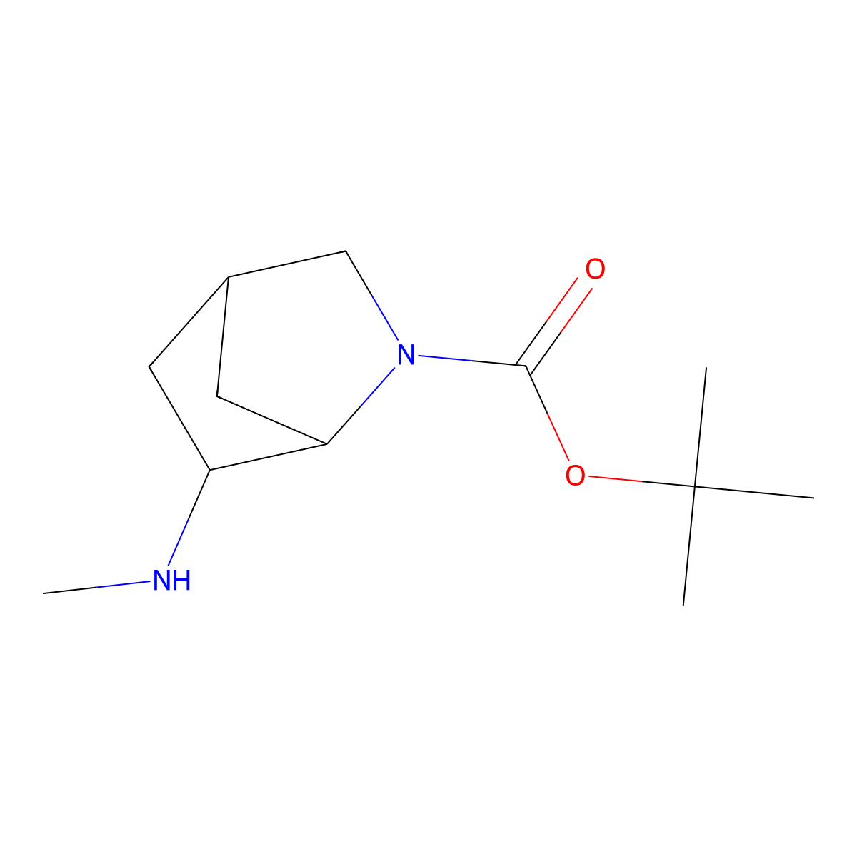 Tert-butyl 6-(methylamino)-2-azabicyclo[2.2.1]heptane-2-carboxylate molecular structure, CAS 2770557-87-2