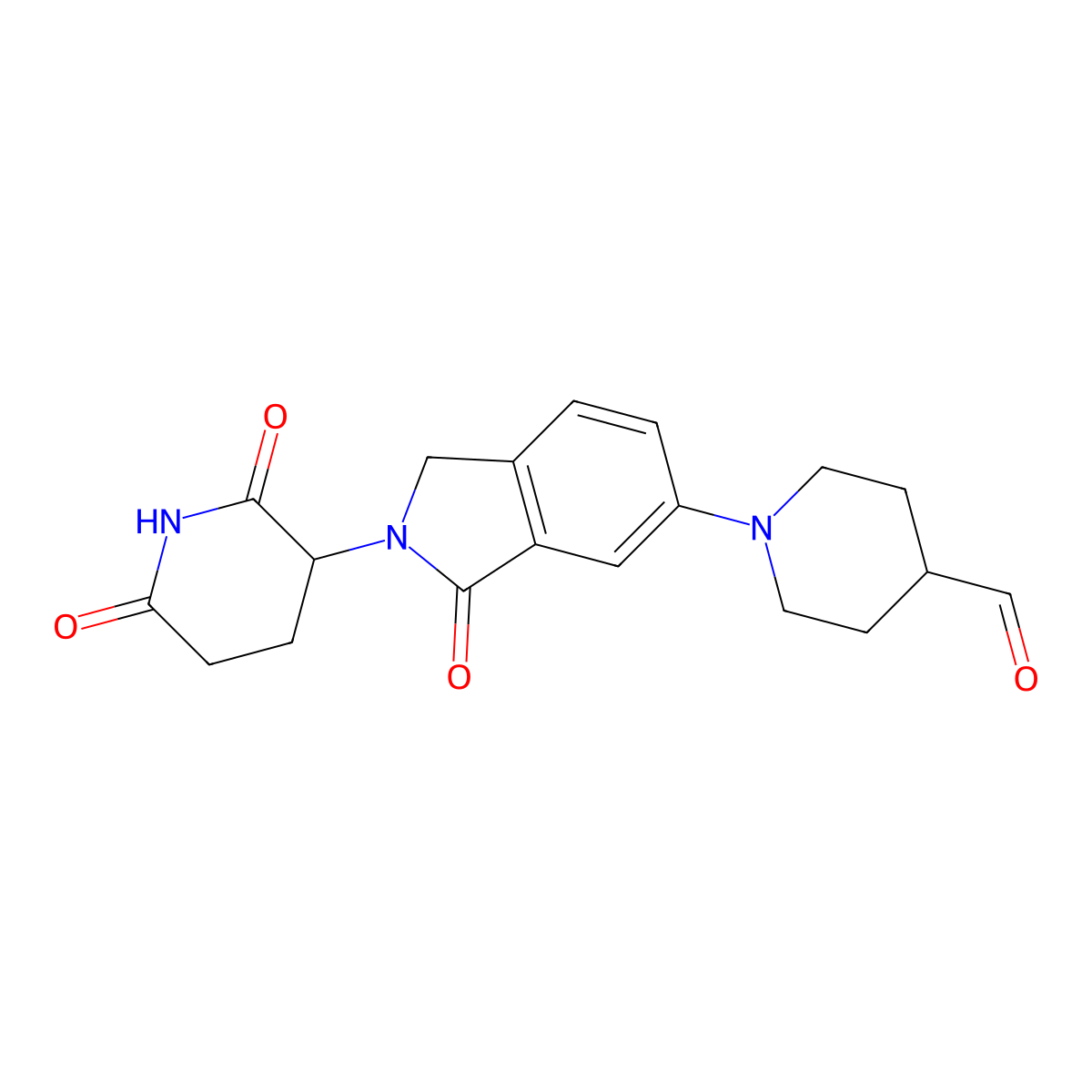 1-[2-(2,6-Dioxopiperidin-3-yl)-3-oxoisoindolin-5-yl]piperidine-4-carbaldehyde molecular structure, CAS 2770573-13-0