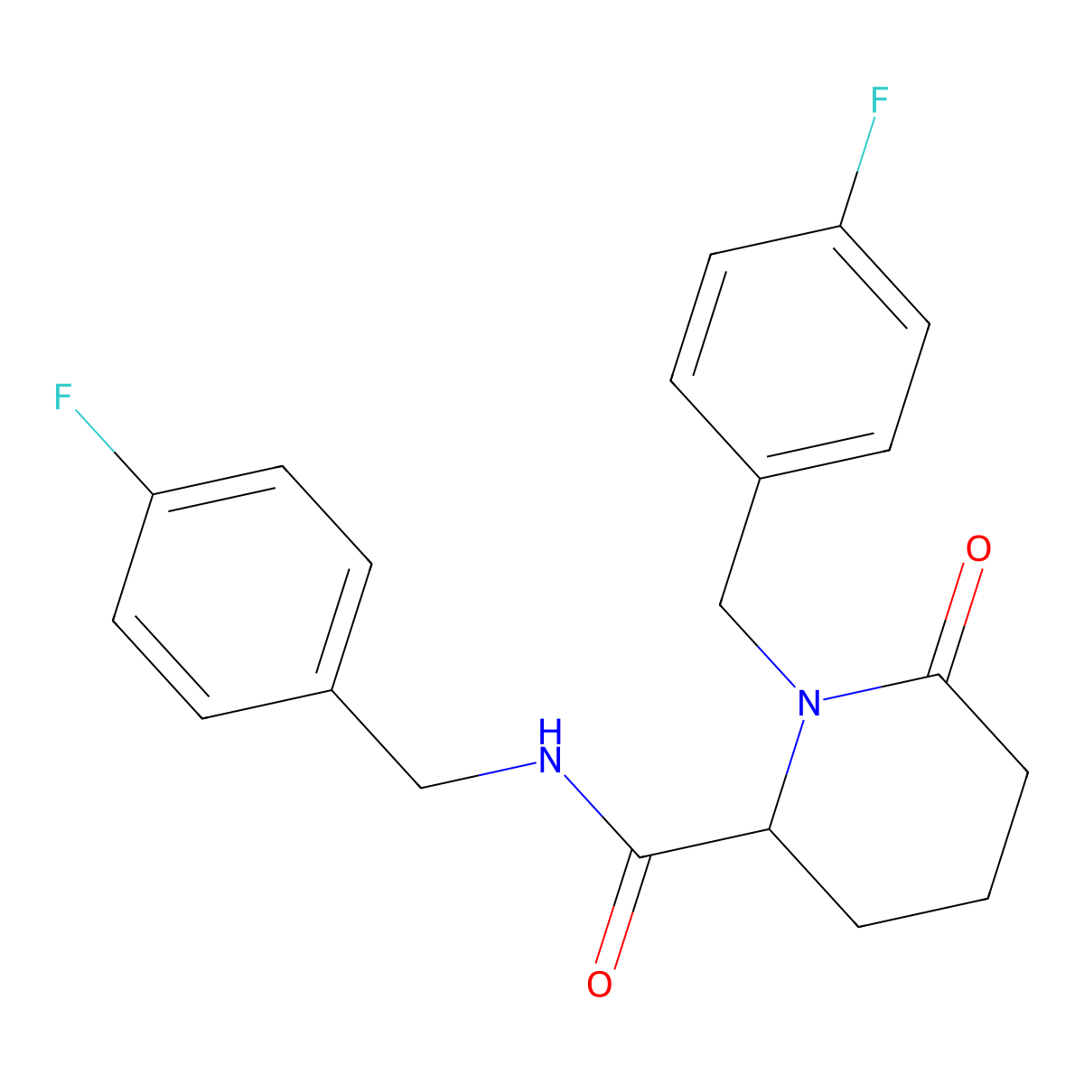 N,1-bis[(4-fluorophenyl)methyl]-6-oxopiperidine-2-carboxamide molecular structure, CAS 2770579-54-7