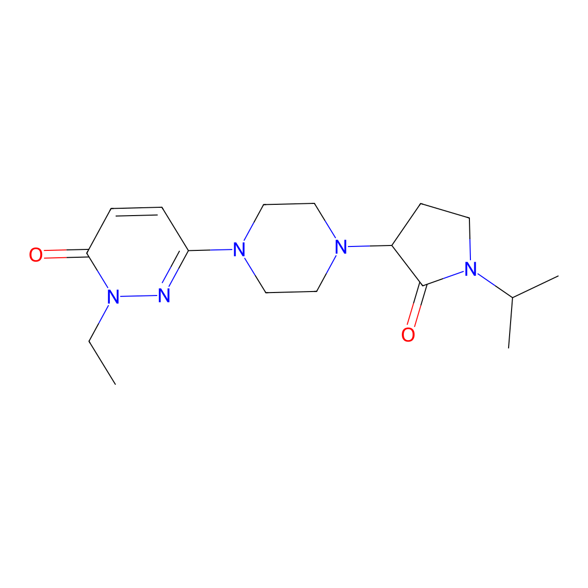 2-Ethyl-6-{4-[2-oxo-1-(propan-2-yl)pyrrolidin-3-yl]piperazin-1-yl}-2,3-dihydropyridazin-3-one molecular structure, CAS 2770579-57-0