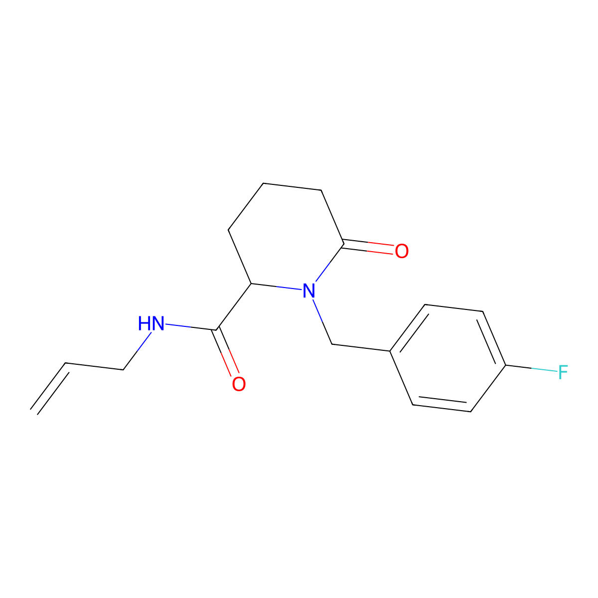 1-[(4-fluorophenyl)methyl]-6-oxo-N-(prop-2-en-1-yl)piperidine-2-carboxamide molecular structure, CAS 2770579-65-0