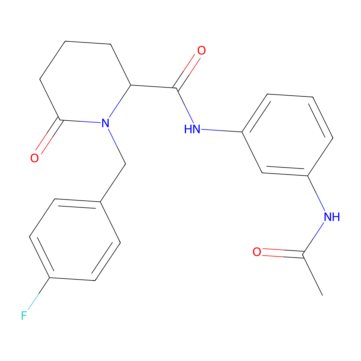 N-(3-acetamidophenyl)-1-[(4-fluorophenyl)methyl]-6-oxopiperidine-2-carboxamide molecular structure, CAS 2770579-70-7