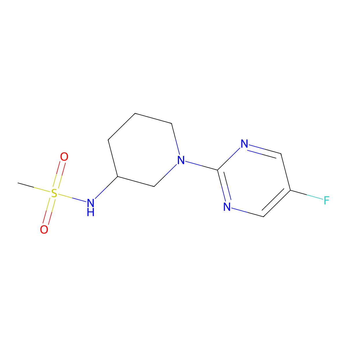 N-[1-(5-fluoropyrimidin-2-yl)piperidin-3-yl]methanesulfonamide molecular structure, CAS 2770579-72-9