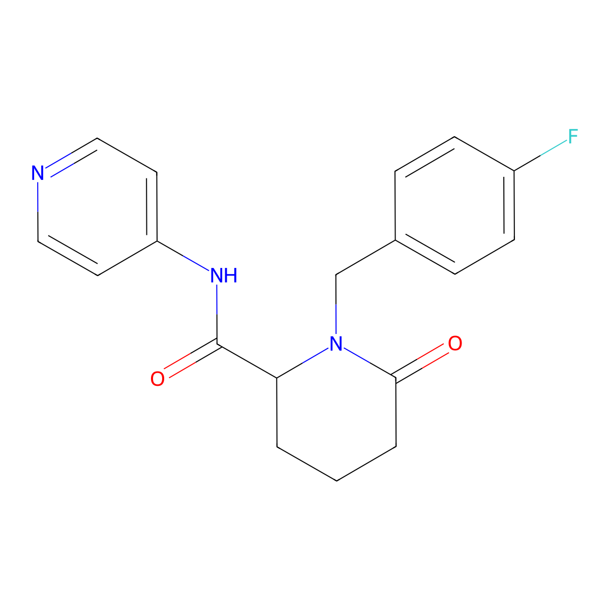 1-[(4-fluorophenyl)methyl]-6-oxo-N-(pyridin-4-yl)piperidine-2-carboxamide molecular structure, CAS 2770579-73-0