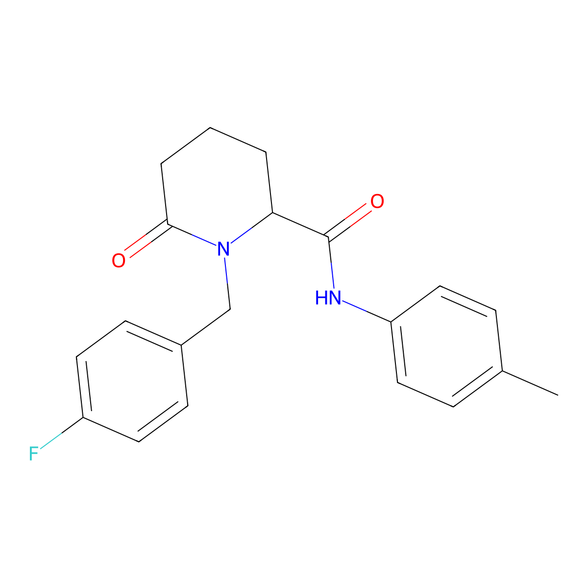 1-[(4-fluorophenyl)methyl]-N-(4-methylphenyl)-6-oxopiperidine-2-carboxamide molecular structure, CAS 2770579-81-0