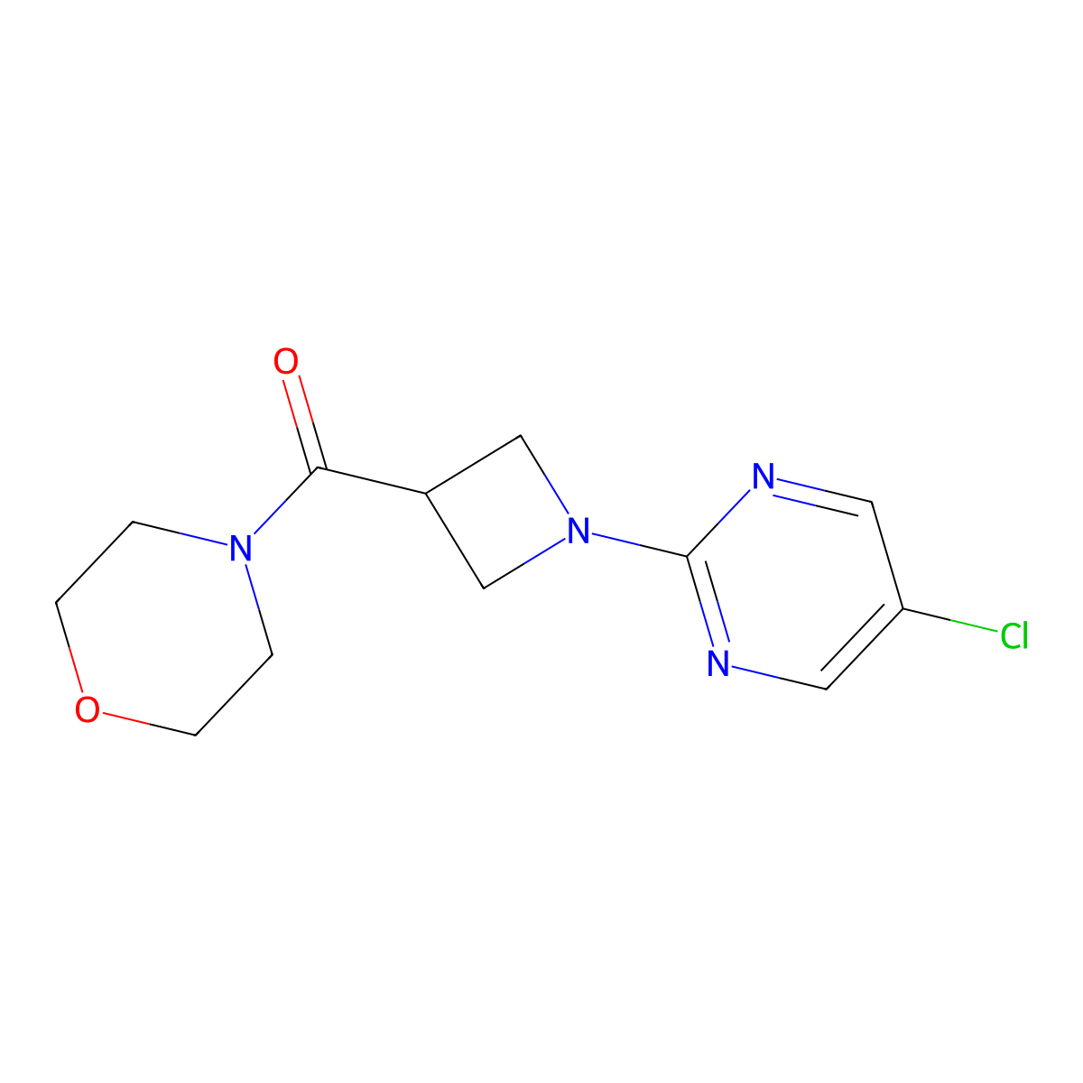 4-[1-(5-Chloropyrimidin-2-yl)azetidine-3-carbonyl]morpholine molecular structure, CAS 2770579-82-1