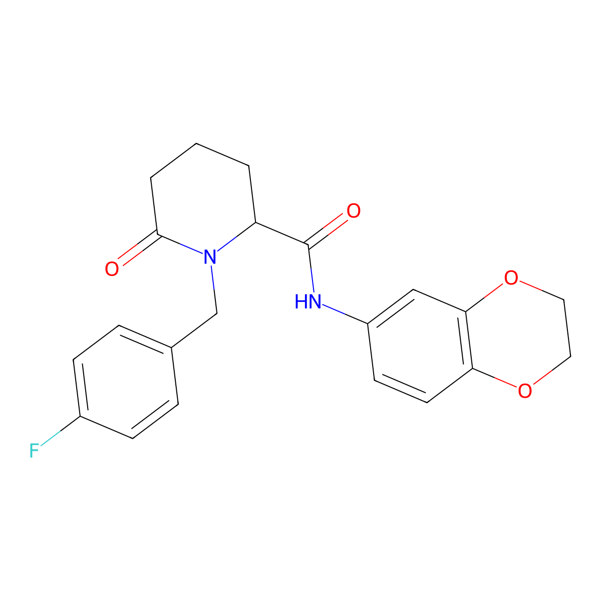 N-(2,3-dihydro-1,4-benzodioxin-6-yl)-1-[(4-fluorophenyl)methyl]-6-oxopiperidine-2-carboxamide molecular structure, CAS 2770579-83-2