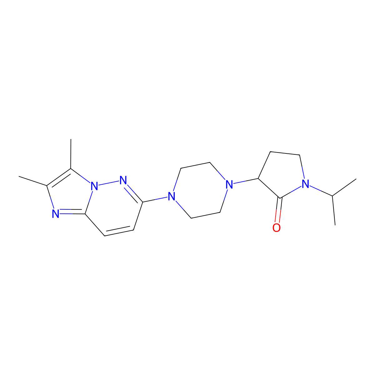 3-(4-{2,3-Dimethylimidazo[1,2-b]pyridazin-6-yl}piperazin-1-yl)-1-(propan-2-yl)pyrrolidin-2-one molecular structure, CAS 2770579-86-5