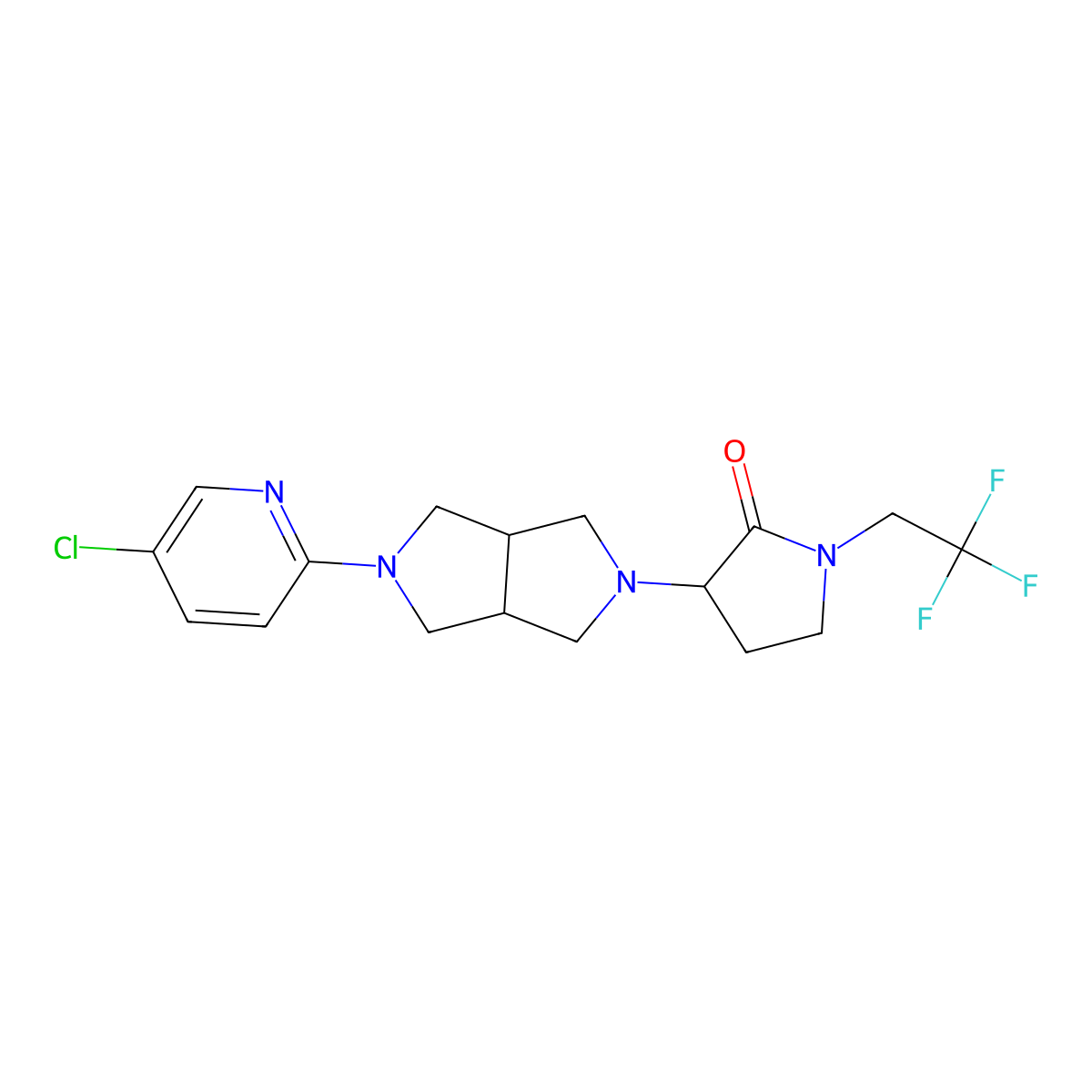 3-[5-(5-Chloropyridin-2-yl)-octahydropyrrolo[3,4-c]pyrrol-2-yl]-1-(2,2,2-trifluoroethyl)pyrrolidin-2-one molecular structure, CAS 2770579-87-6