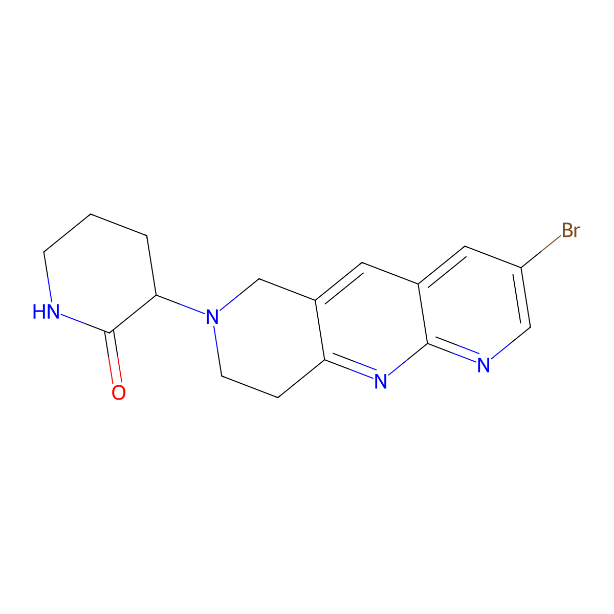 3-{3-bromo-6H,7H,8H,9H-pyrido[2,3-b]1,6-naphthyridin-7-yl}piperidin-2-one molecular structure, CAS 2770580-01-1
