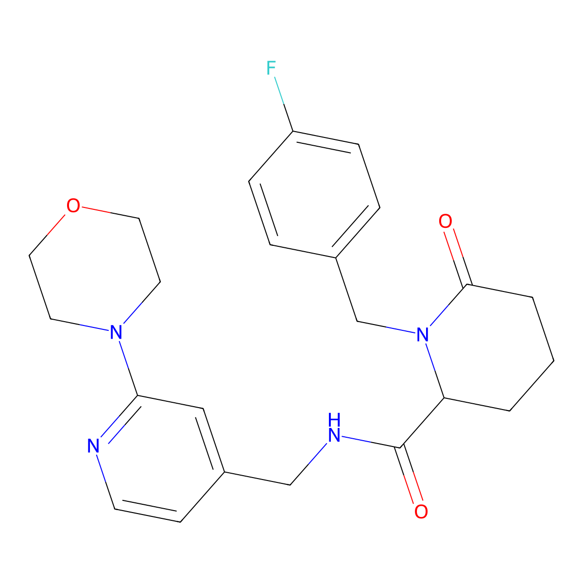 1-[(4-fluorophenyl)methyl]-N-{[2-(morpholin-4-yl)pyridin-4-yl]methyl}-6-oxopiperidine-2-carboxamide molecular structure, CAS 2770580-03-3