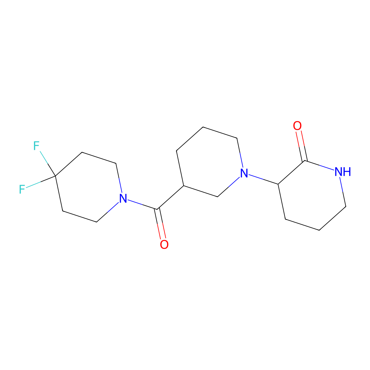 3-(4,4-Difluoropiperidine-1-carbonyl)-[1,3'-bipiperidine]-2'-one molecular structure, CAS 2770580-18-0