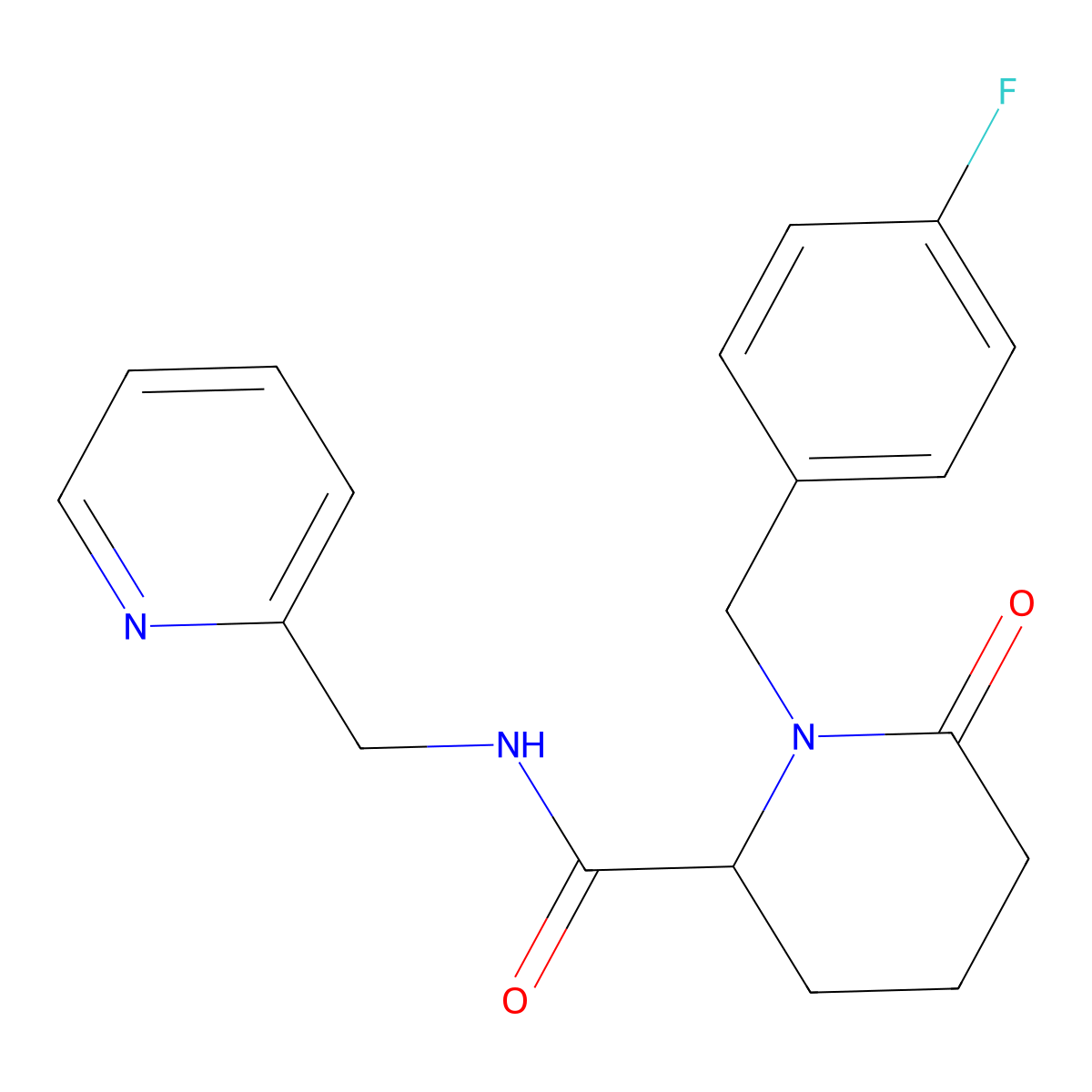 1-[(4-fluorophenyl)methyl]-6-oxo-N-[(pyridin-2-yl)methyl]piperidine-2-carboxamide molecular structure, CAS 2770580-29-3