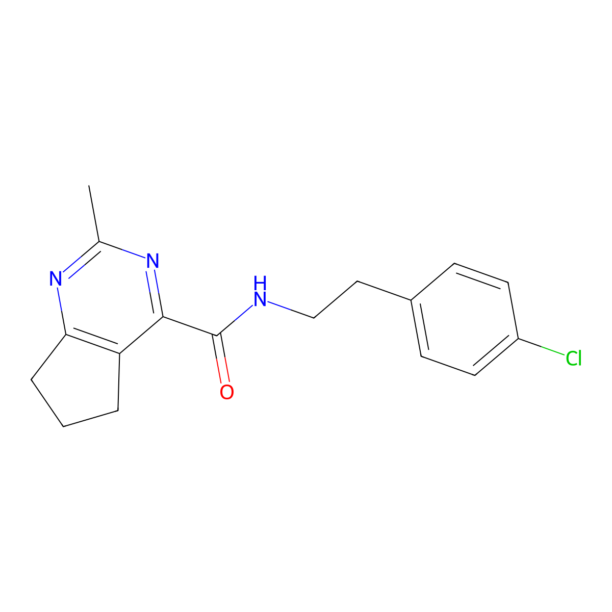 N-[2-(4-chlorophenyl)ethyl]-2-methyl-5H,6H,7H-cyclopenta[d]pyrimidine-4-carboxamide molecular structure, CAS 2770580-30-6