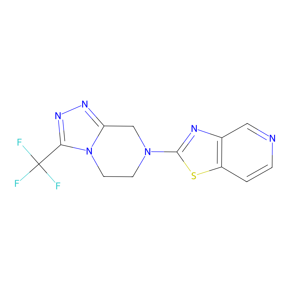 7-{[1,3]thiazolo[4,5-c]pyridin-2-yl}-3-(trifluoromethyl)-5H,6H,7H,8H-[1,2,4]triazolo[4,3-a]pyrazine molecular structure, CAS 2770580-35-1