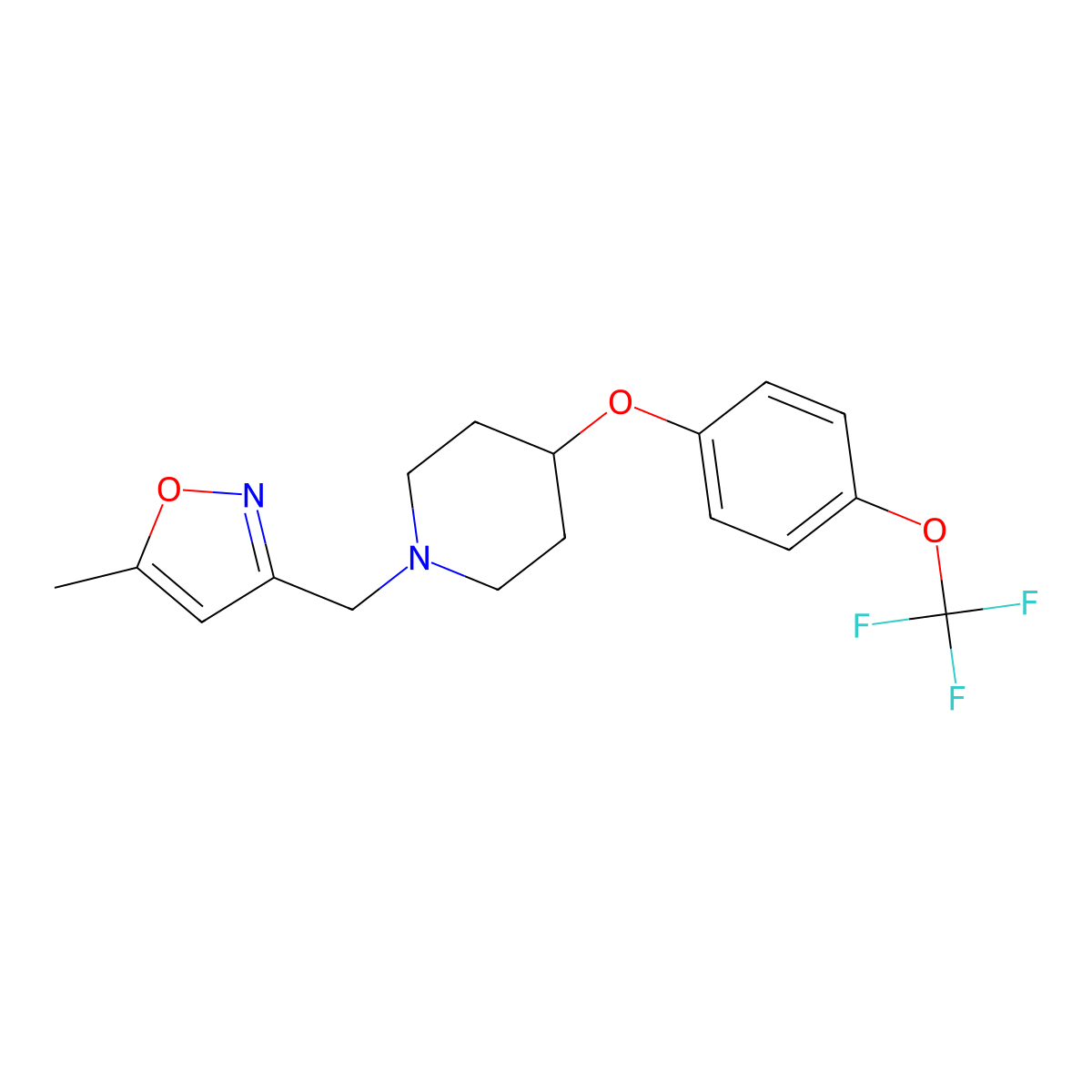 1-[(5-Methyl-1,2-oxazol-3-yl)methyl]-4-[4-(trifluoromethoxy)phenoxy]piperidine molecular structure, CAS 2770580-43-1
