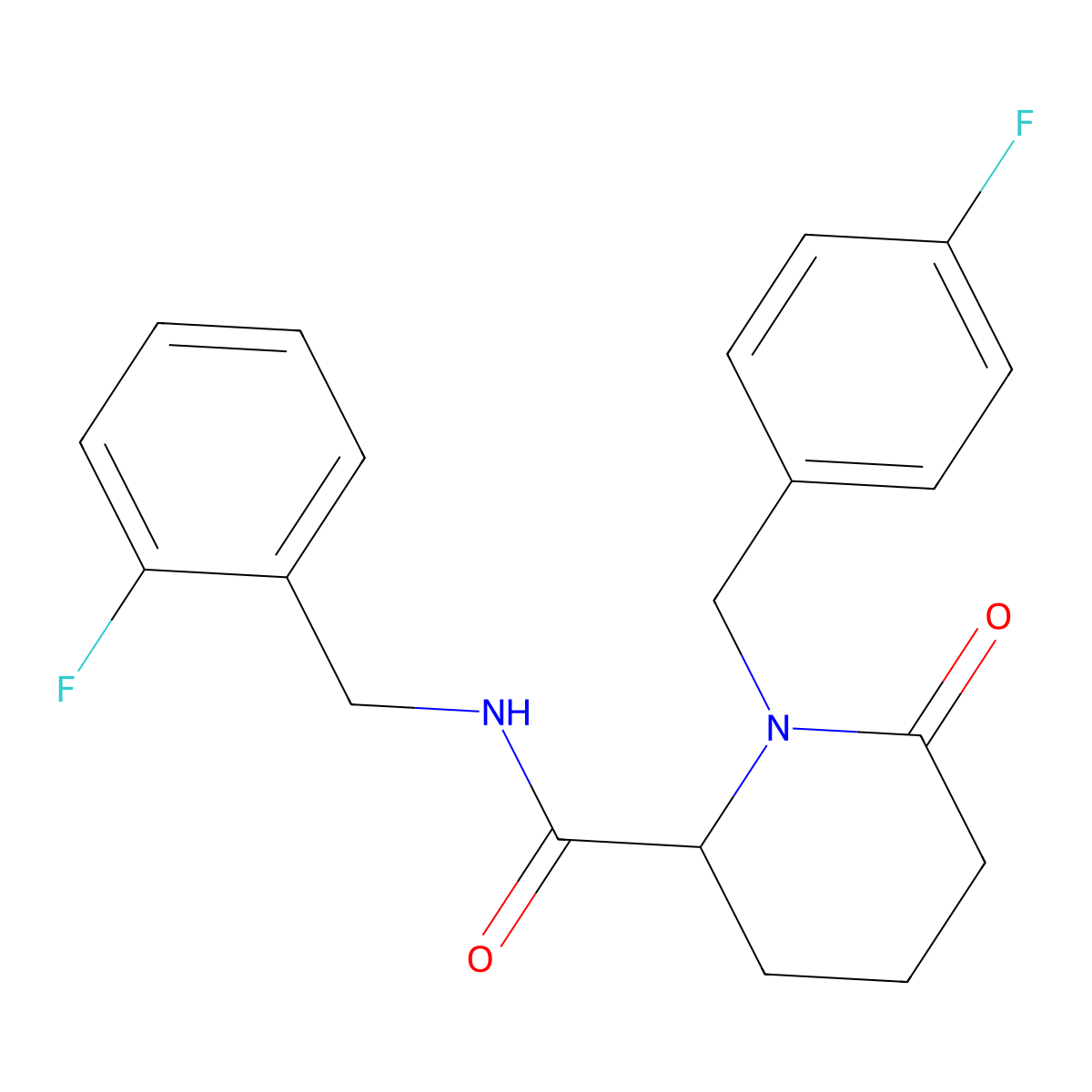 N-[(2-fluorophenyl)methyl]-1-[(4-fluorophenyl)methyl]-6-oxopiperidine-2-carboxamide molecular structure, CAS 2770580-45-3