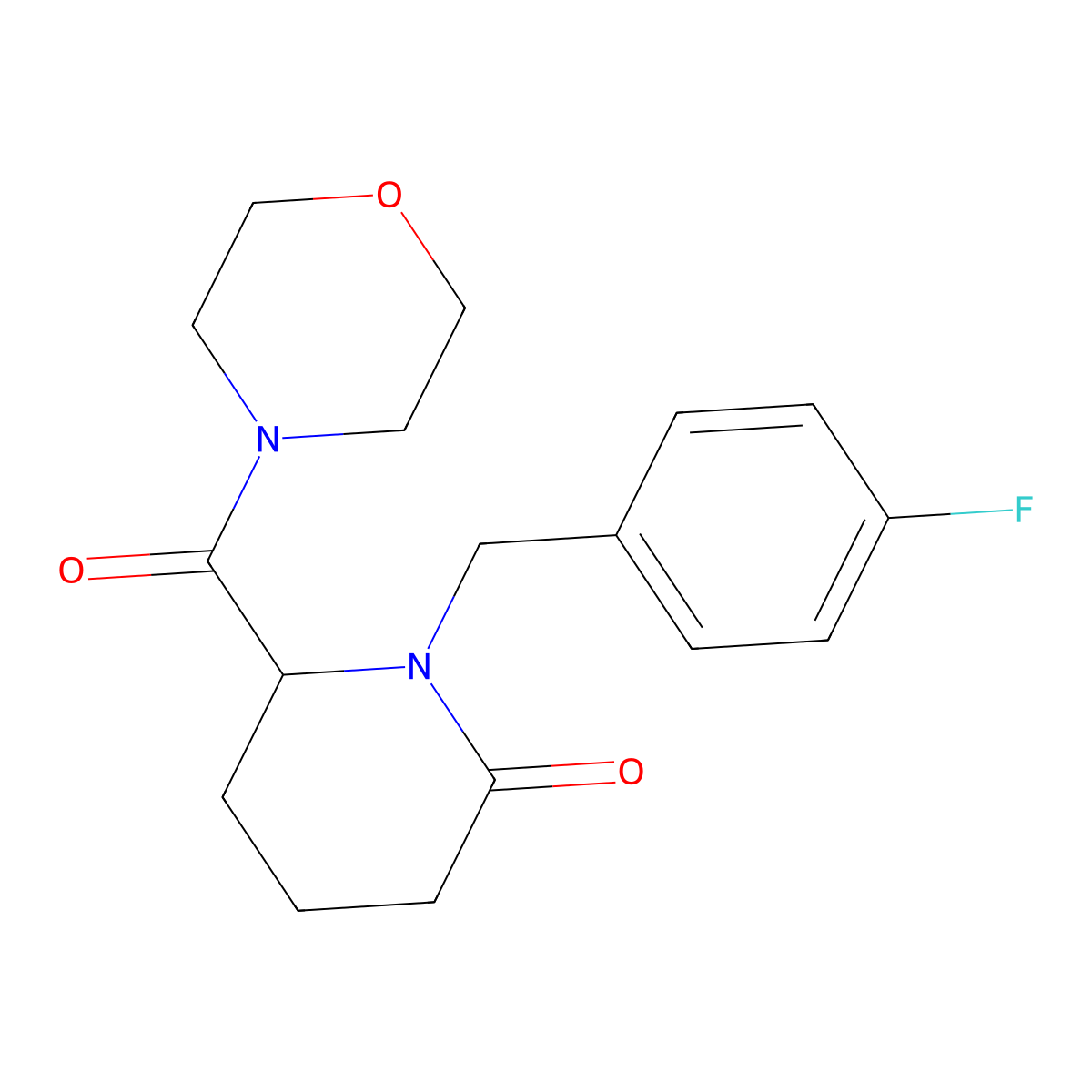 1-[(4-Fluorophenyl)methyl]-6-(morpholine-4-carbonyl)piperidin-2-one molecular structure, CAS 2770580-49-7