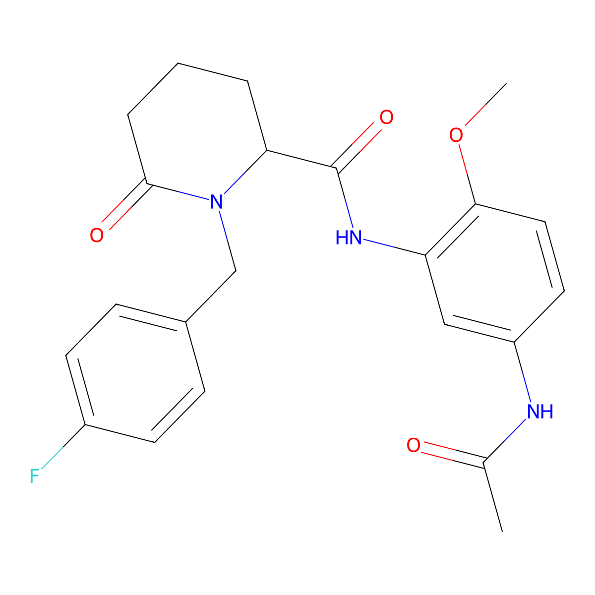 N-(5-acetamido-2-methoxyphenyl)-1-[(4-fluorophenyl)methyl]-6-oxopiperidine-2-carboxamide molecular structure, CAS 2770580-51-1
