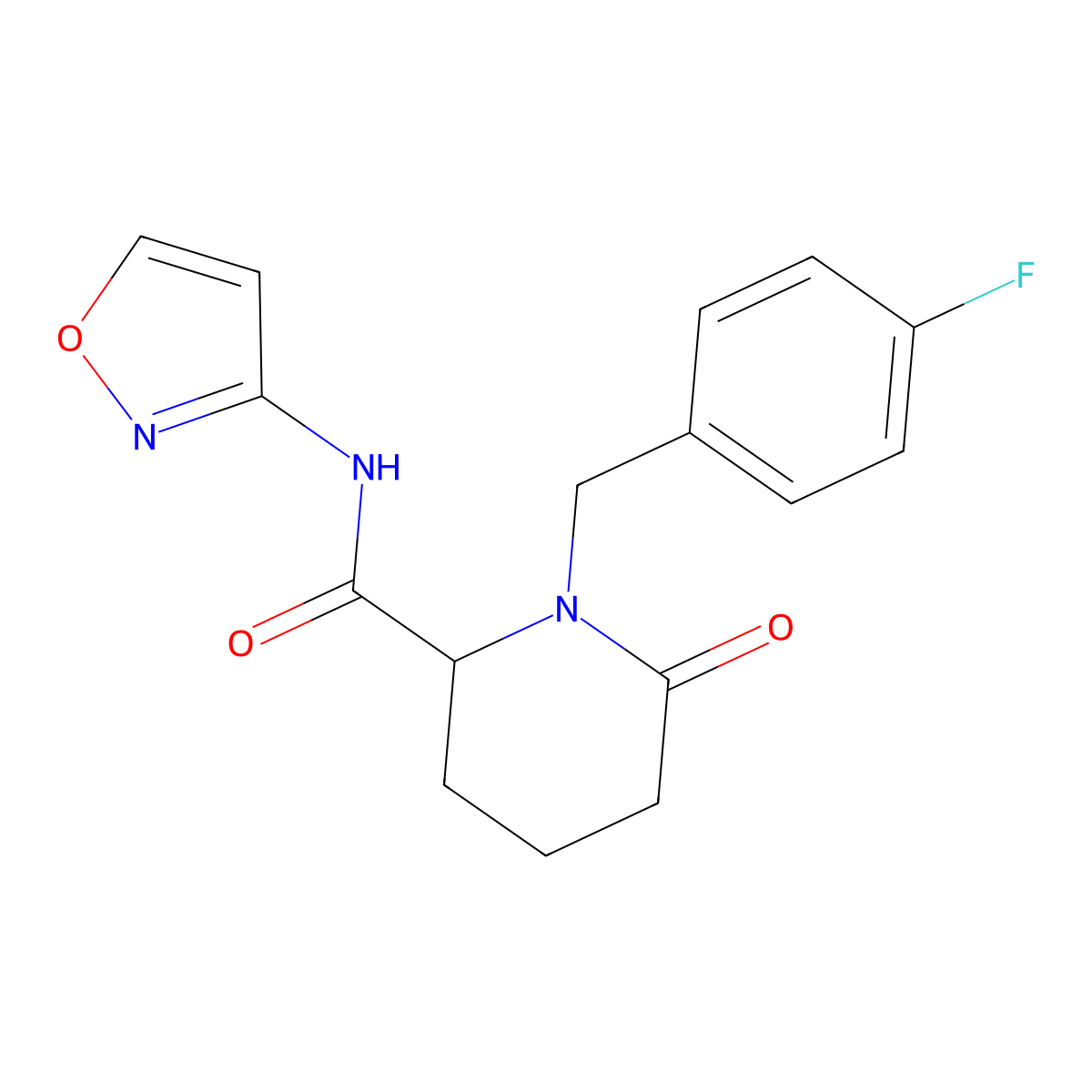 1-[(4-fluorophenyl)methyl]-N-(1,2-oxazol-3-yl)-6-oxopiperidine-2-carboxamide molecular structure, CAS 2770580-56-6