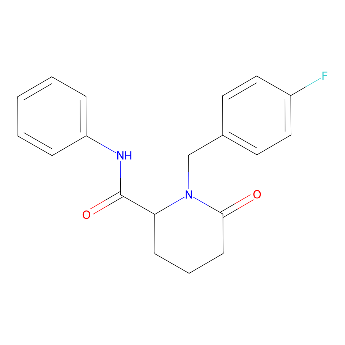 1-[(4-fluorophenyl)methyl]-6-oxo-N-phenylpiperidine-2-carboxamide molecular structure, CAS 2770580-58-8
